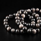 Silberobsidian Armband [Silver Halo]